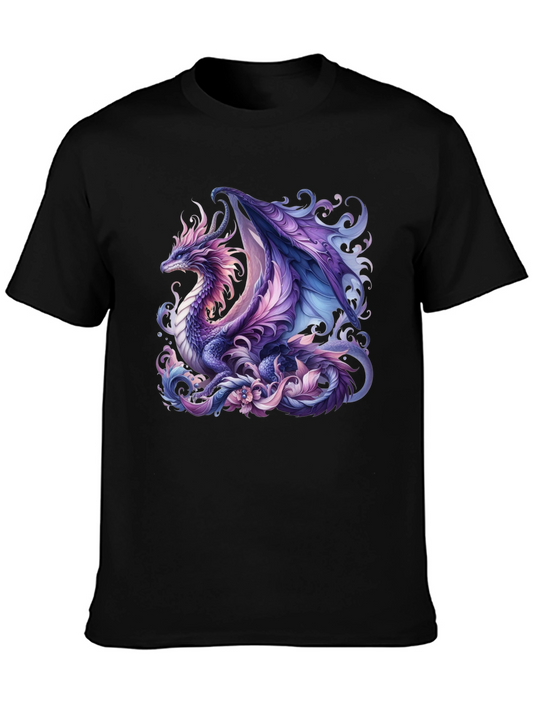 Mystic Dragon Graphic T-Shirt - Black Cotton Tee