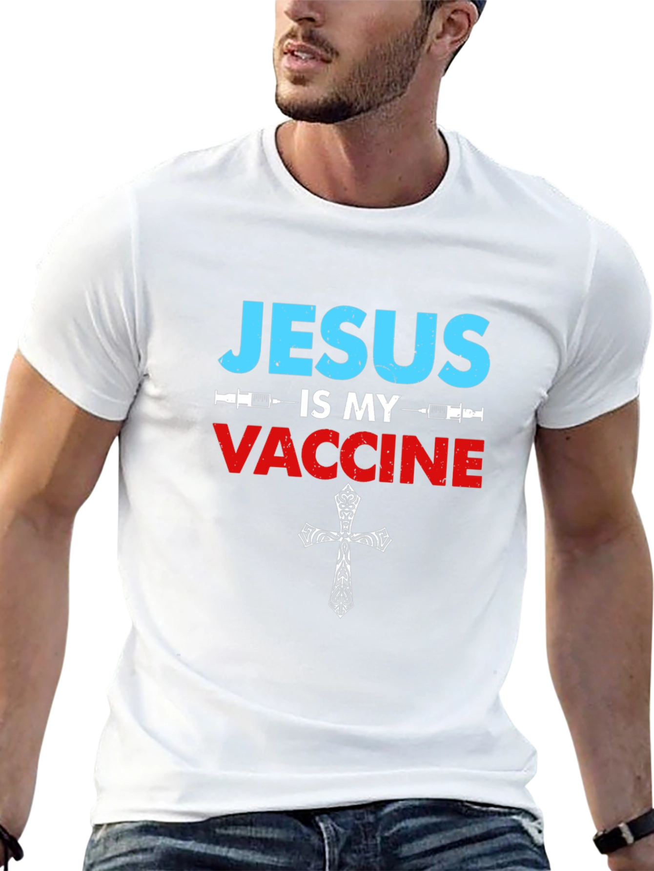 Jesus Is My Vaccine T-Shirt Religious Graphic Tee