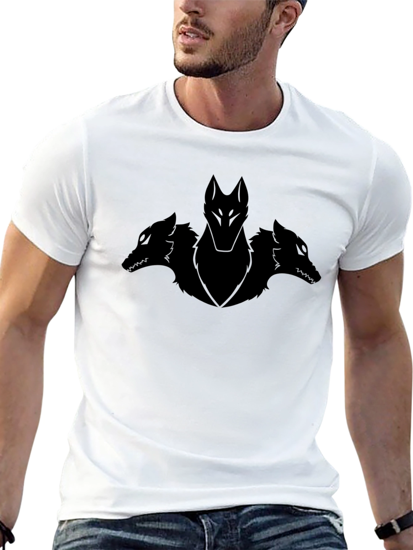 Mens Black Cerberus Graphic Tee