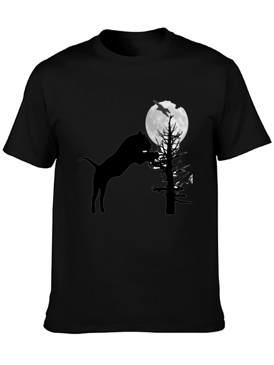 Silhouette Cat Moon T-Shirt - Unique Graphic Tee