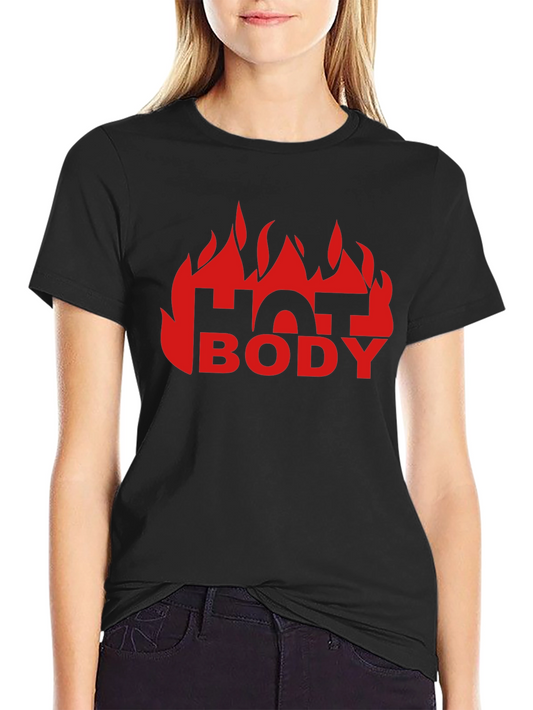 Hot Body Graphic Tee - Black Cotton T-Shirt