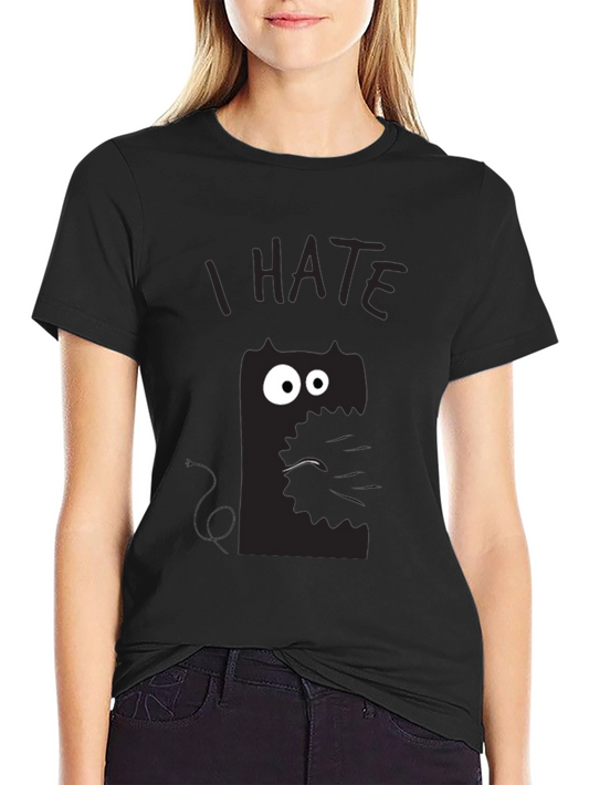 I HATE Cat Graphic T-Shirt - Unisex Black Tee