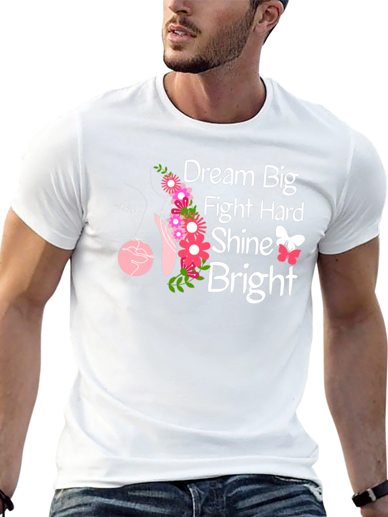 Dream Big T-Shirt - Floral Inspirational Tee