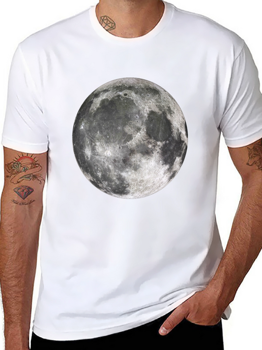 Moon Graphic T-Shirt - Black Cotton Lunar Tee