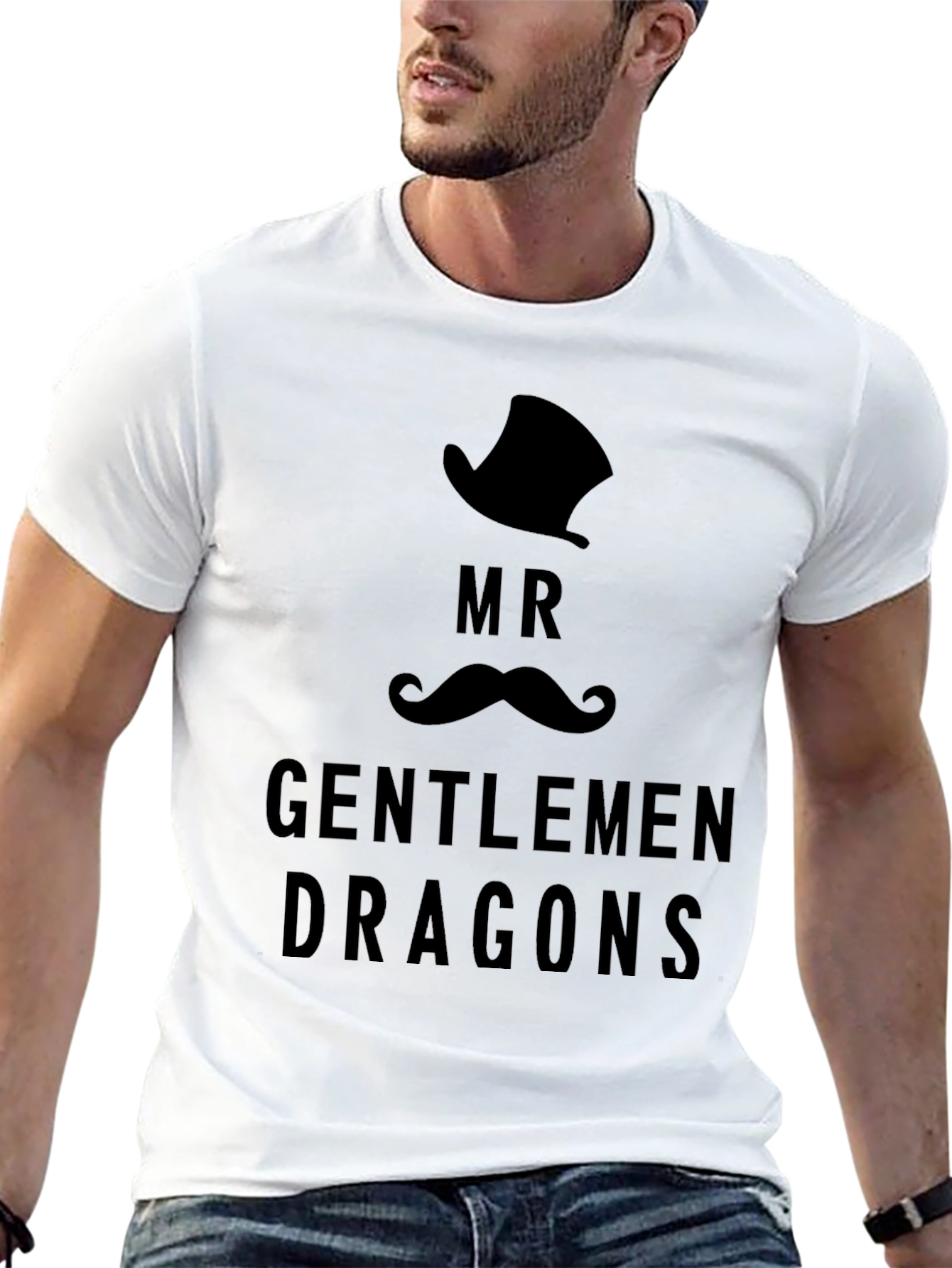 Mr. Gentlemen Dragons Graphic Black T-Shirt