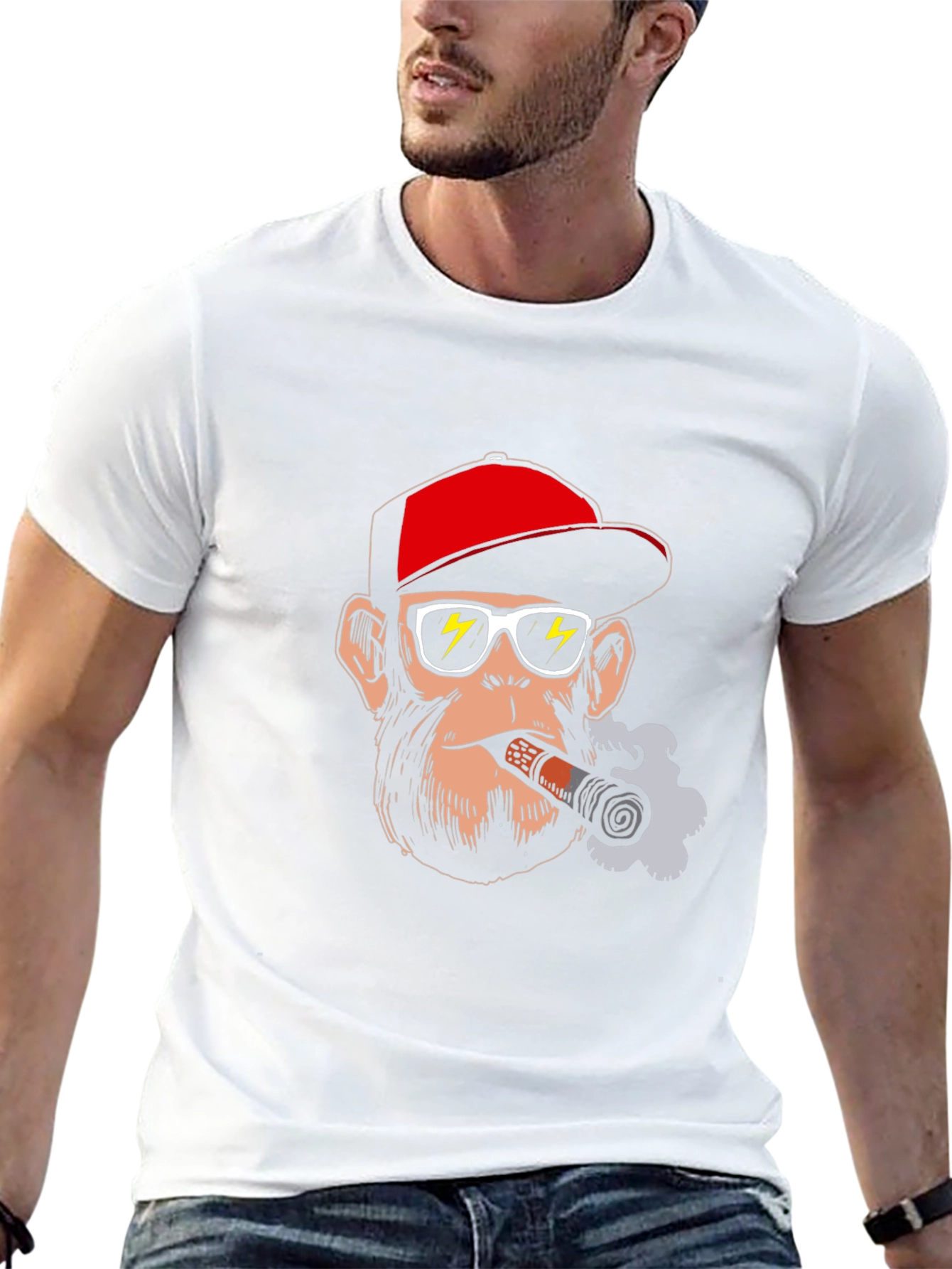 Cool Ape T-Shirt - Cigar Smoking Monkey Graphic Tee