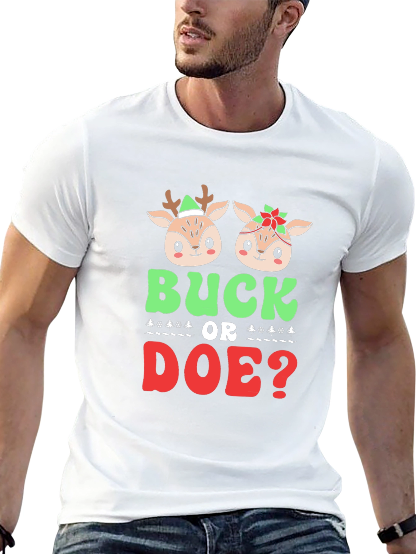 Buck or Doe? Christmas Graphic Tee