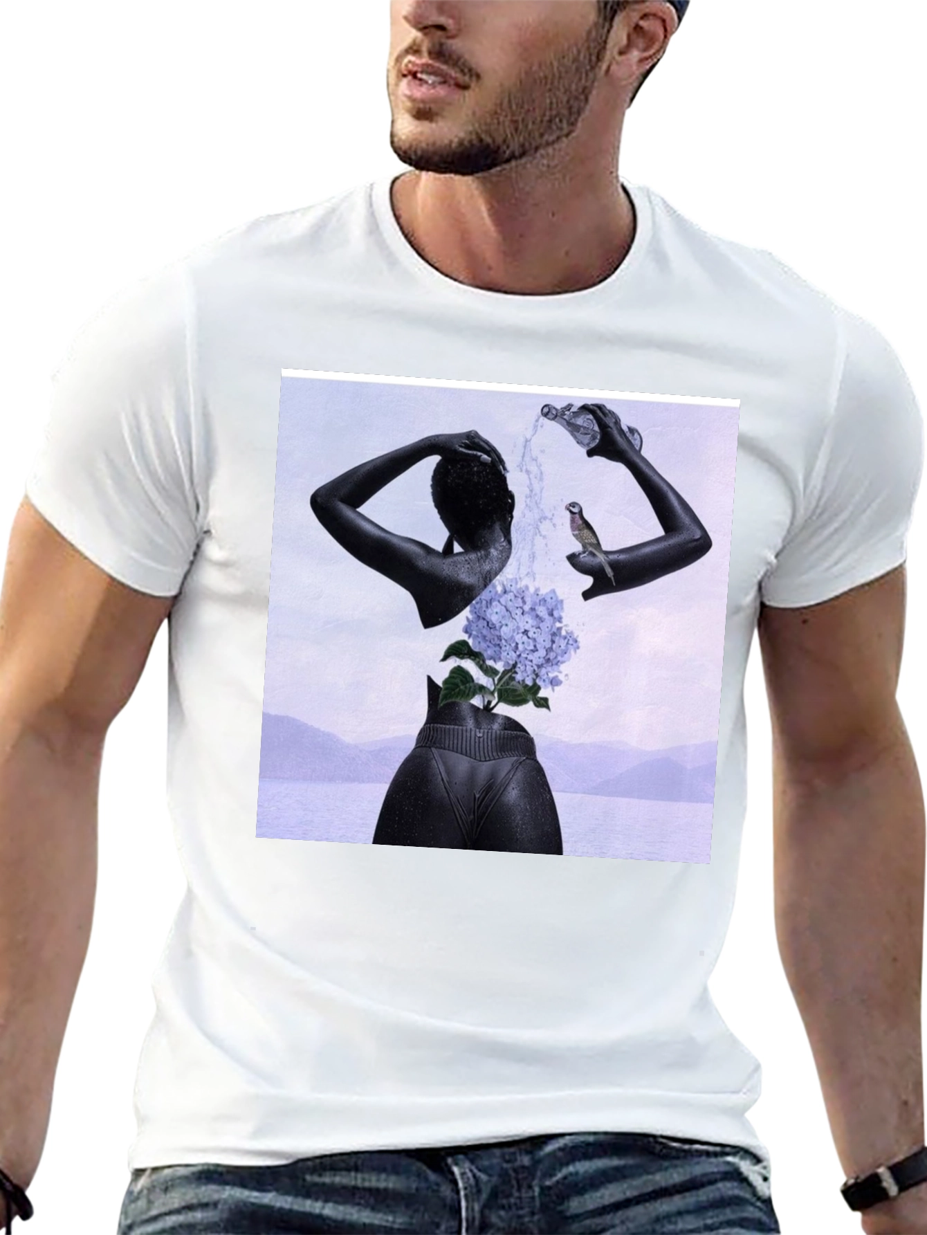 Abstract Art Print Black T-Shirt