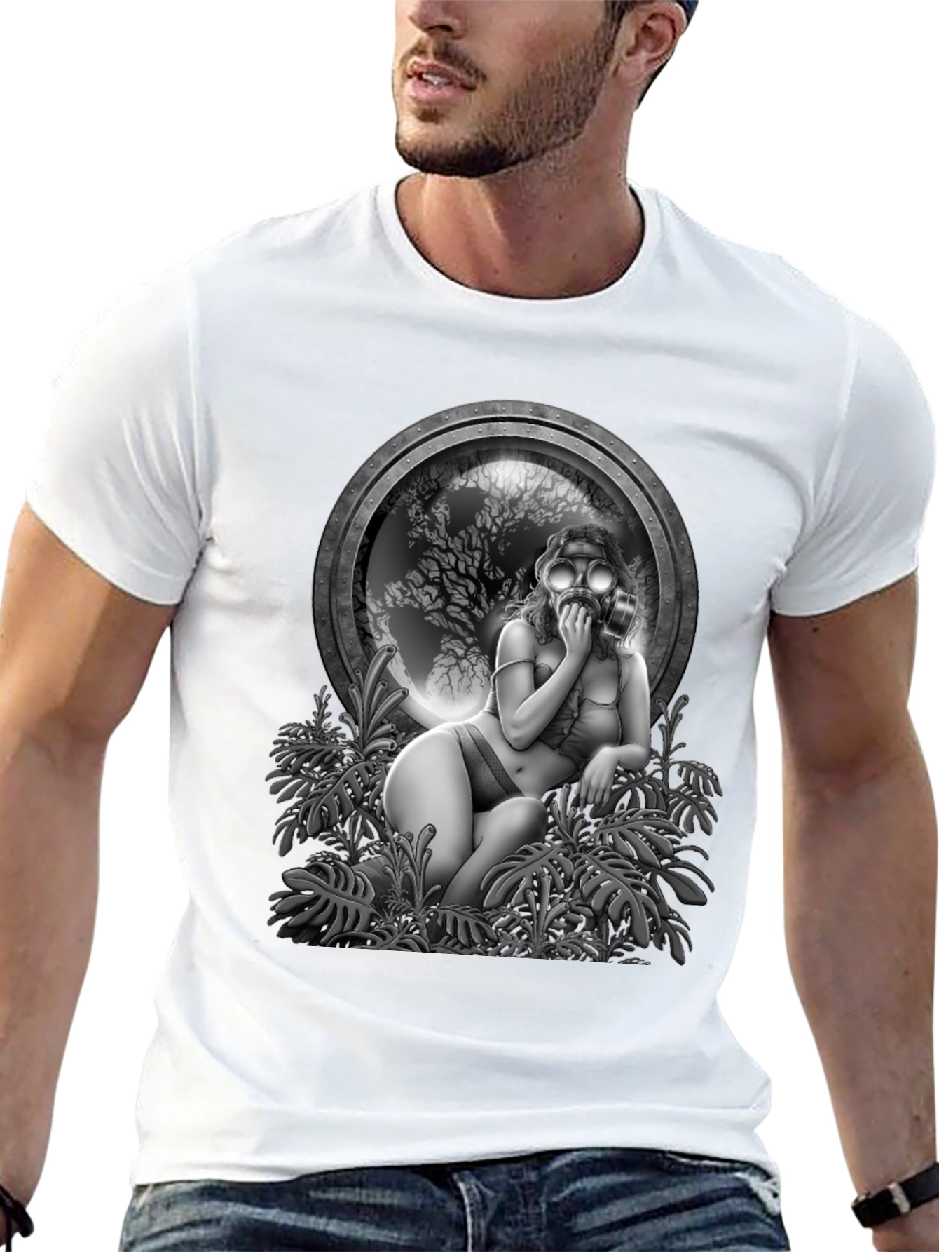 Steampunk Gas Mask Girl Graphic Tee