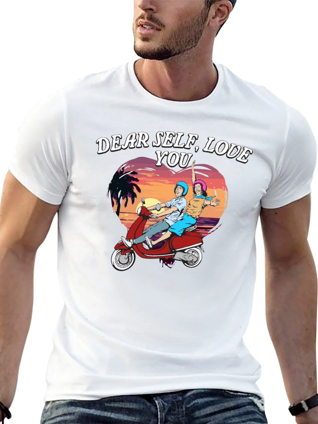 Dear Self Love You T-Shirt - Retro Scooter Design