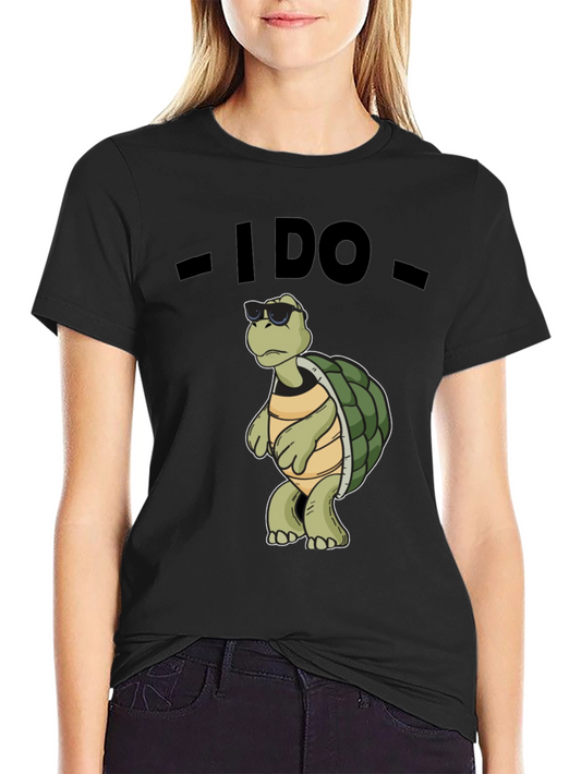 Cool Turtle T-Shirt - I Do - Black Cotton Tee