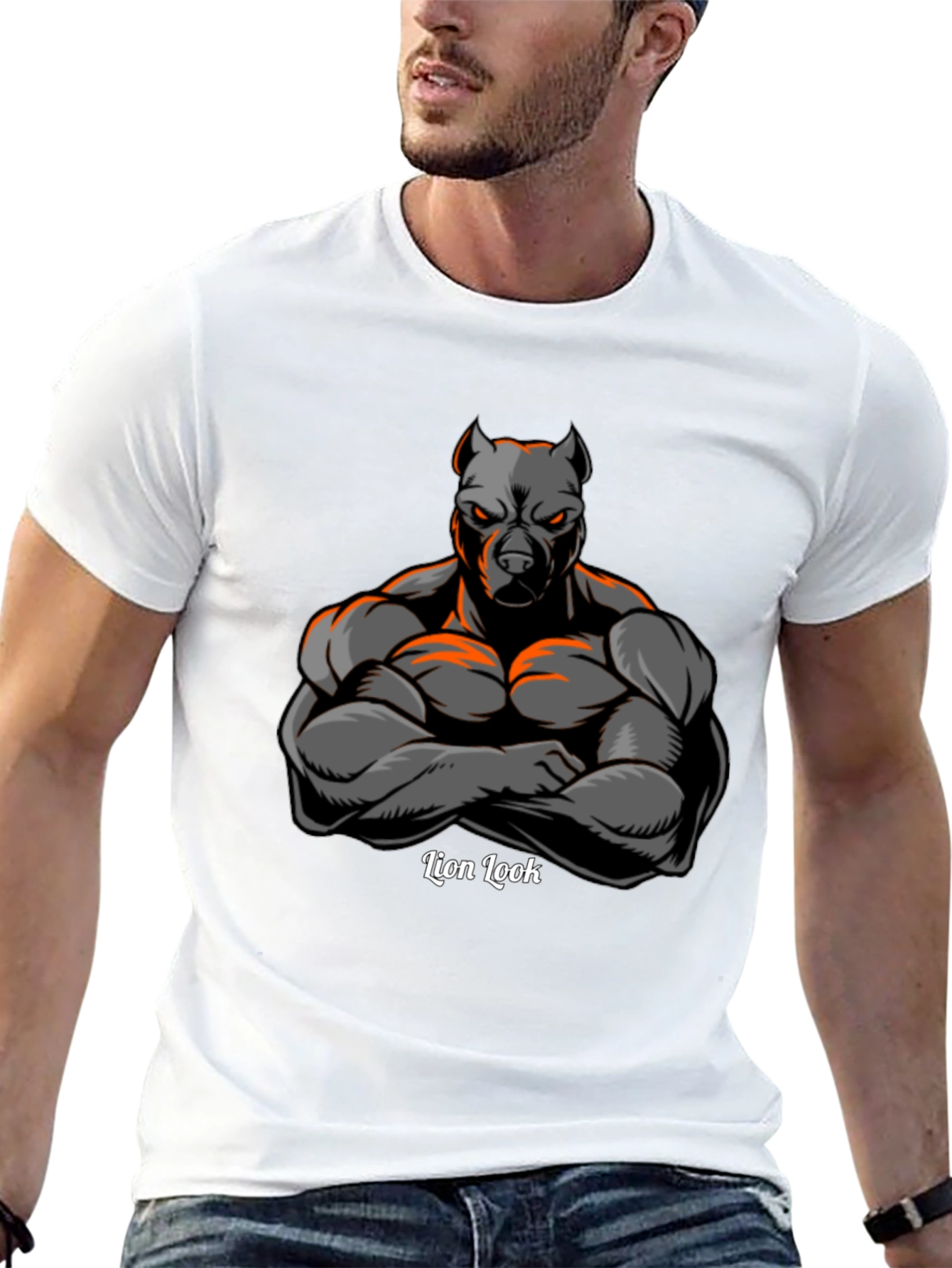 Lion Look Graphic T-Shirt - Mens Black Tee
