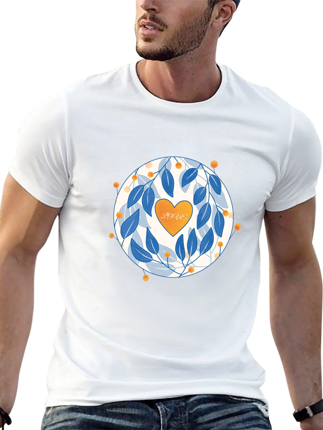 Love Floral Graphic Print Black T-Shirt