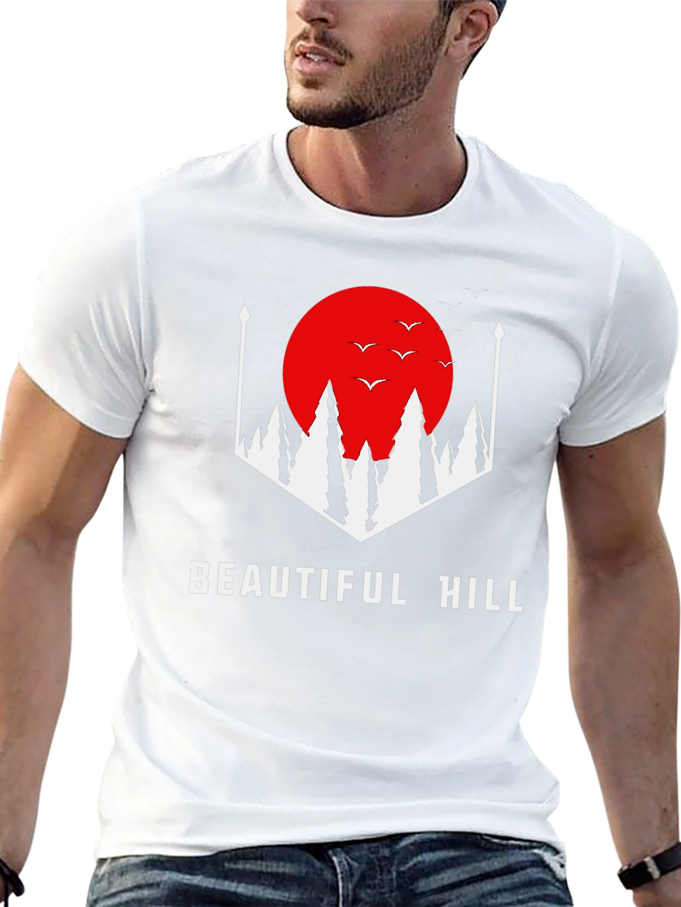 Beautiful Hill Graphic Tee - Stylish Comfort