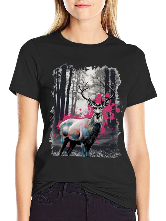 Deer in Forest T-Shirt - Unique Graphic Tee
