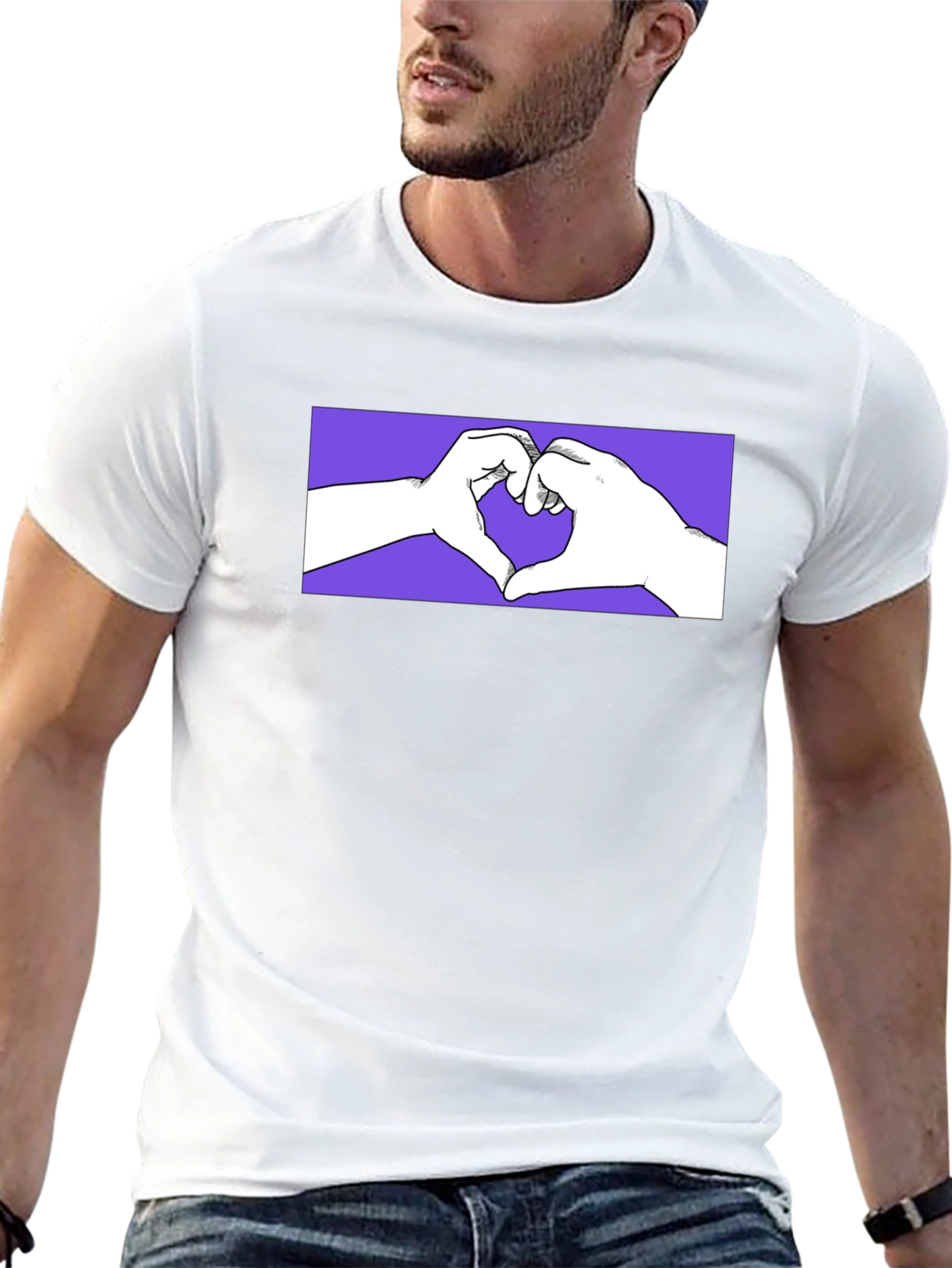 Heart Hands Graphic Tee - Trendy Design