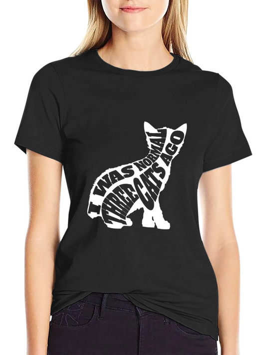 Funny Cat Lover T-Shirt - I Was Normal Three Cats Ago