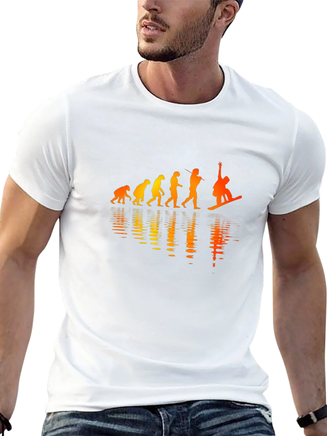 Evolution of Snowboarding Black Graphic Tee