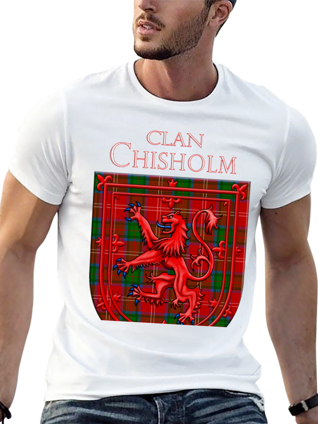 Clan Chisholm Tartan Crest Graphic T-Shirt