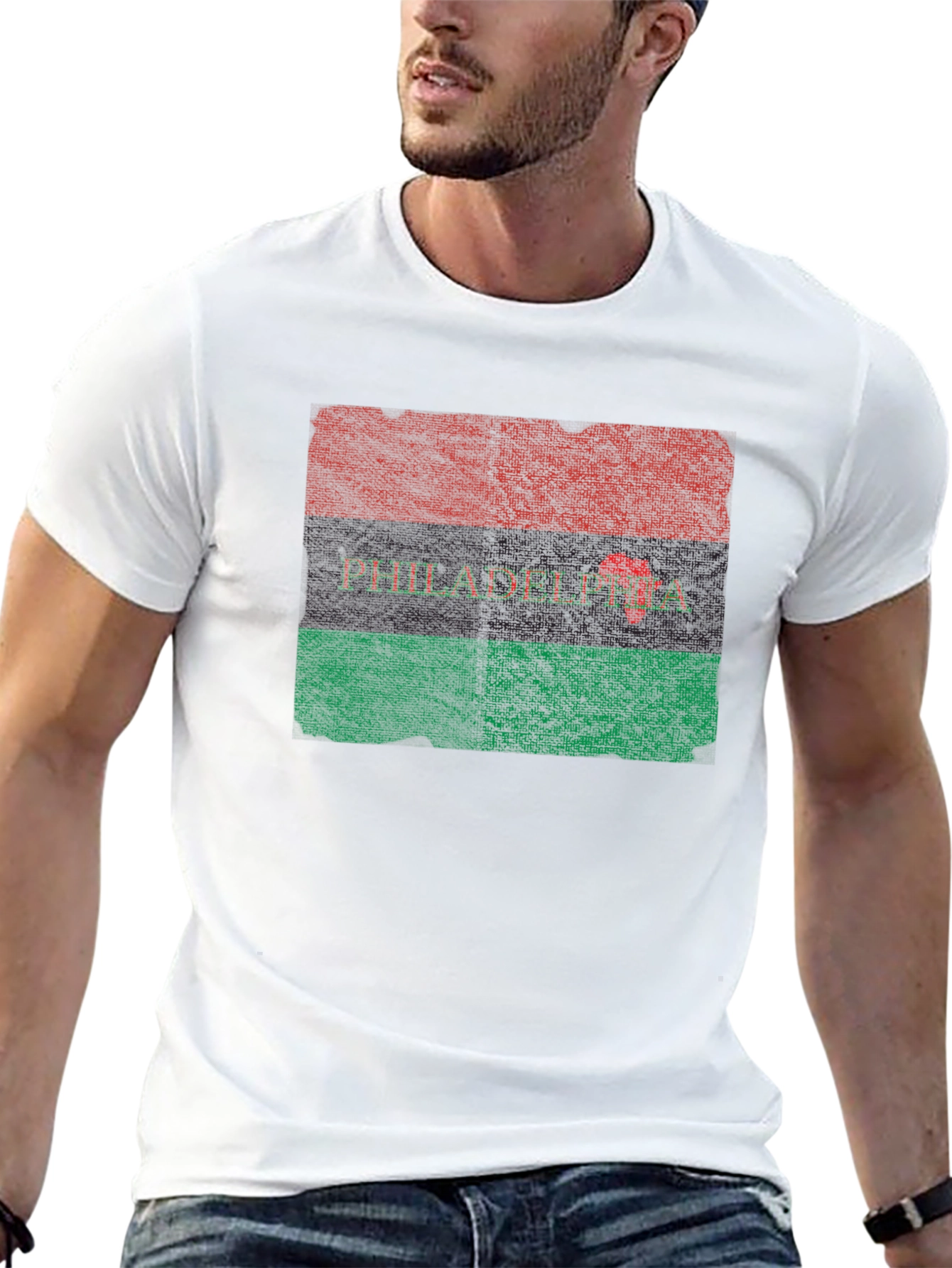 Philadelphia Pan-African Flag Graphic T-Shirt