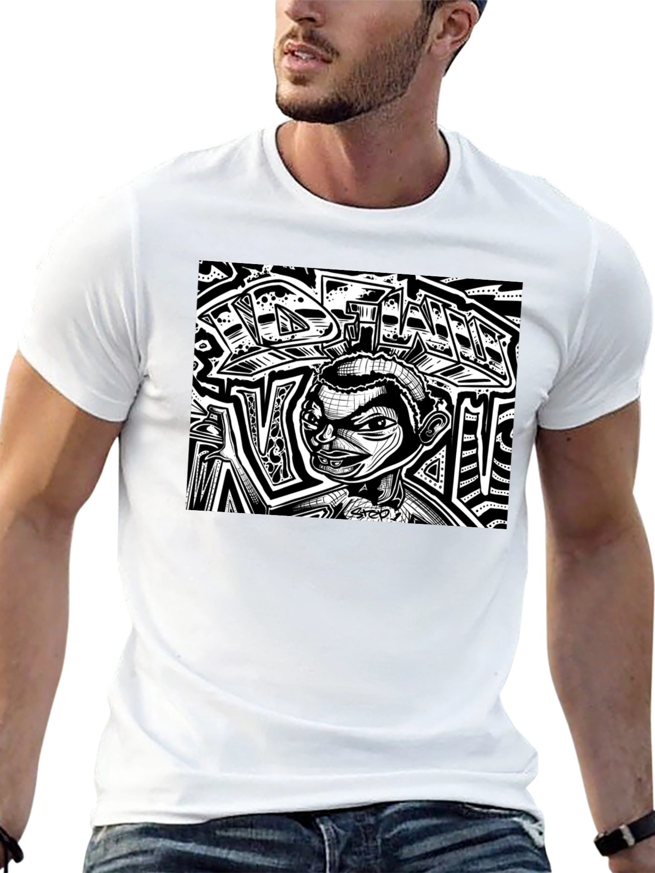 Edgy Graphic Print T-Shirt