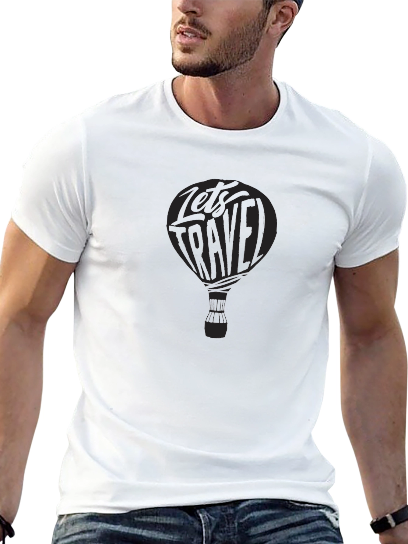Lets Travel Hot Air Balloon Graphic Tee