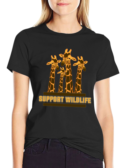 Support Wildlife Giraffe Graphic T-Shirt