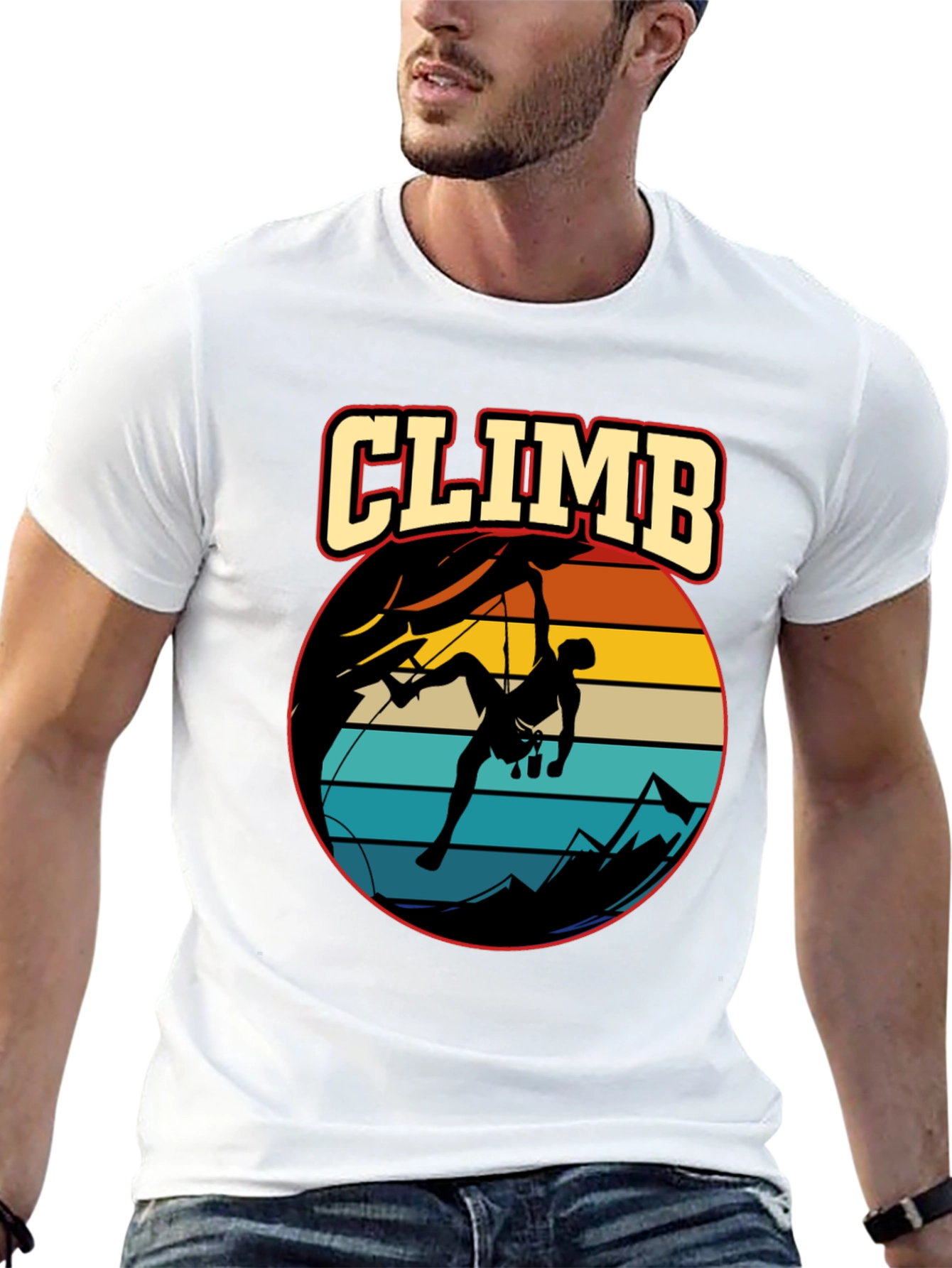 Climb T-Shirt: Retro Rock Climbing Tee