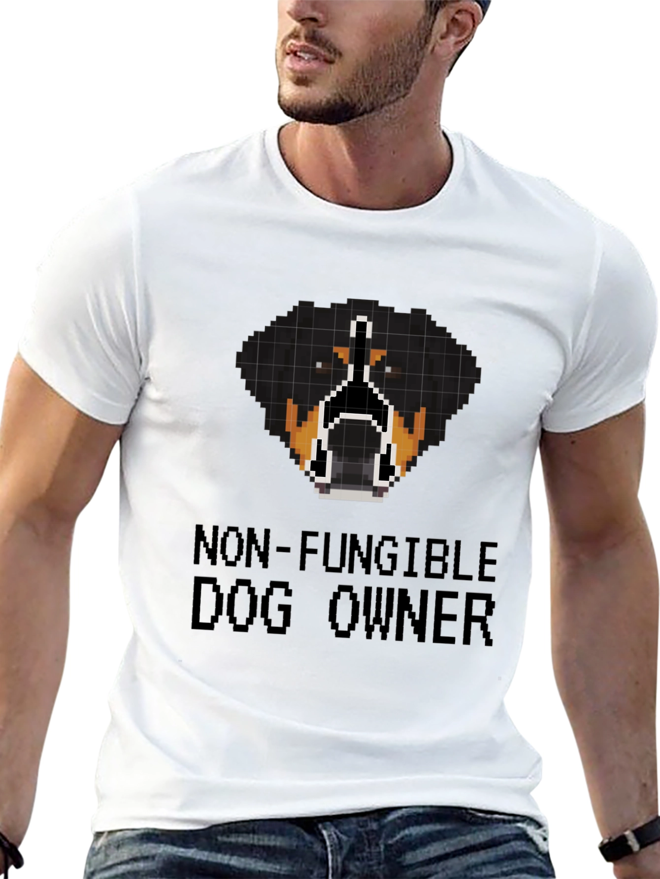 Non-Fungible Dog Owner Pixelated T-Shirt