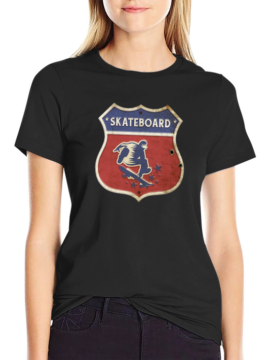 Skateboard Shield Graphic Tee - Black