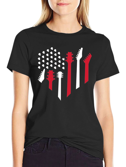 Guitar Flag Graphic Tee - Rock Music Fan
