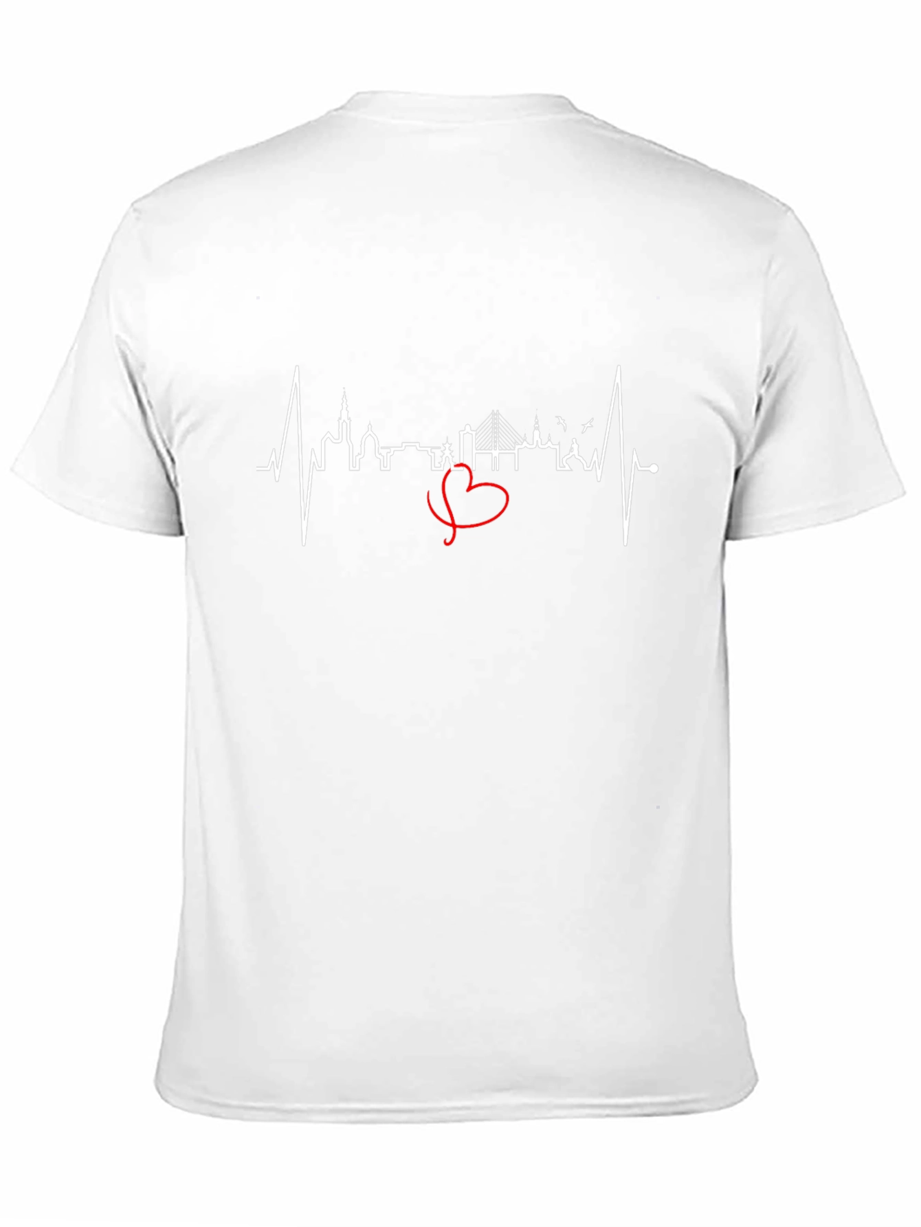 Cityscape Heartbeat Tee - Black Crew Neck