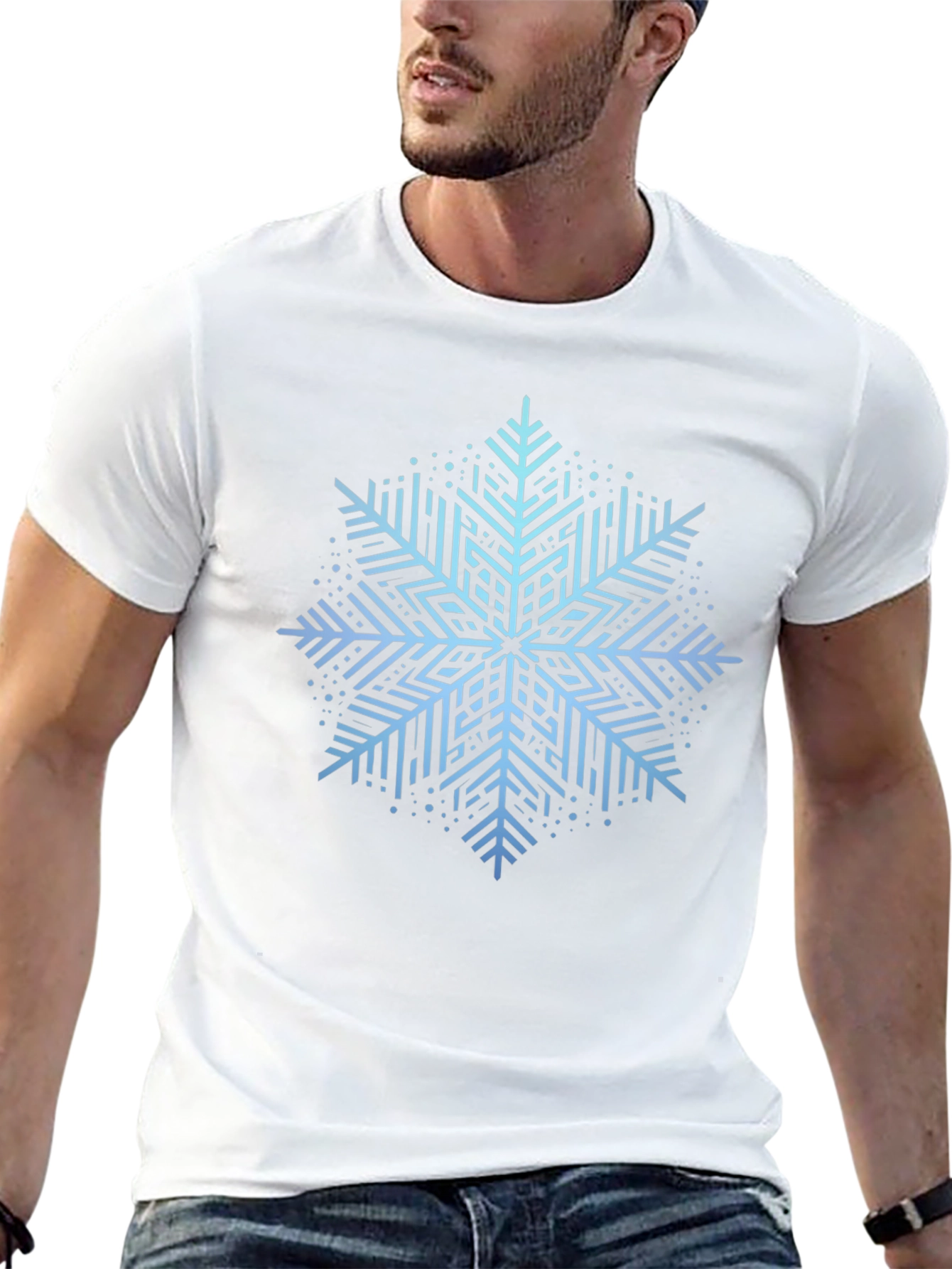 Geometric Snowflake Graphic Tee