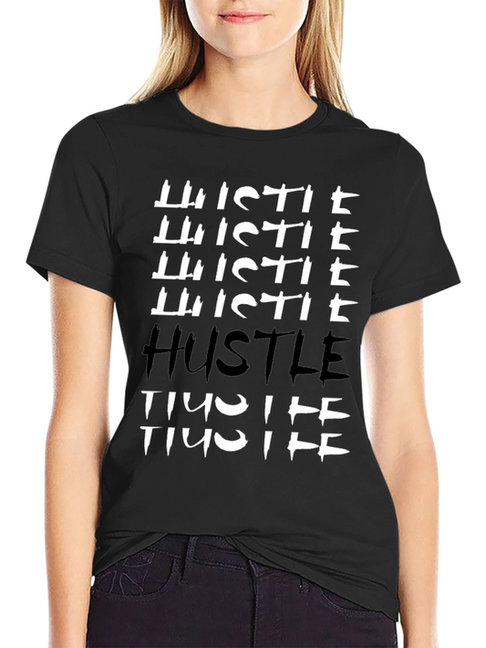 Hustle Graphic Tee - Black Cotton T-Shirt