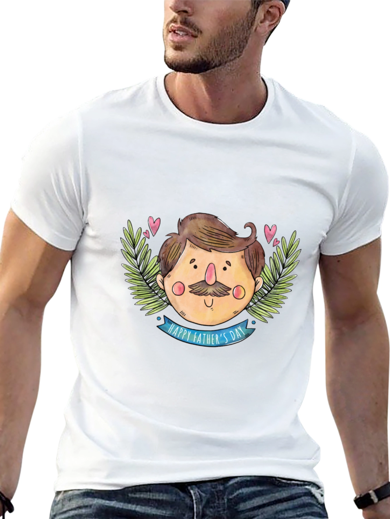 Happy Fathers Day Cartoon Graphic T-Shirt
