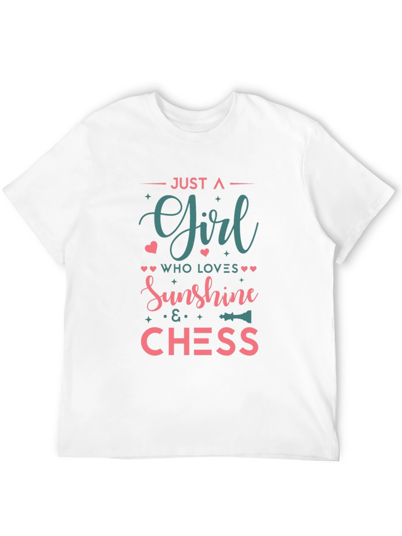 Girl Loves Sunshine & Chess Black T-Shirt
