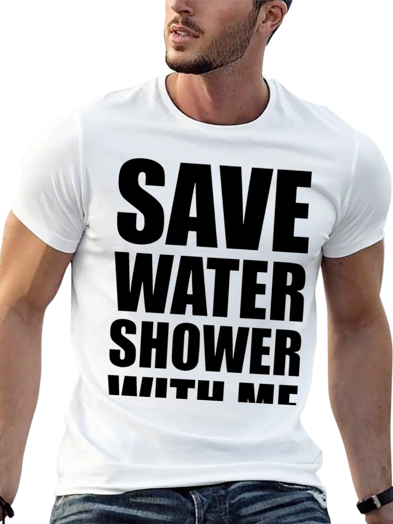 Save Water Shower With Me Black T-Shirt