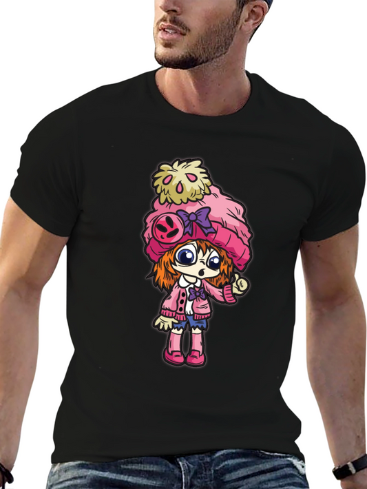 Anime Girl Graphic Black Tee