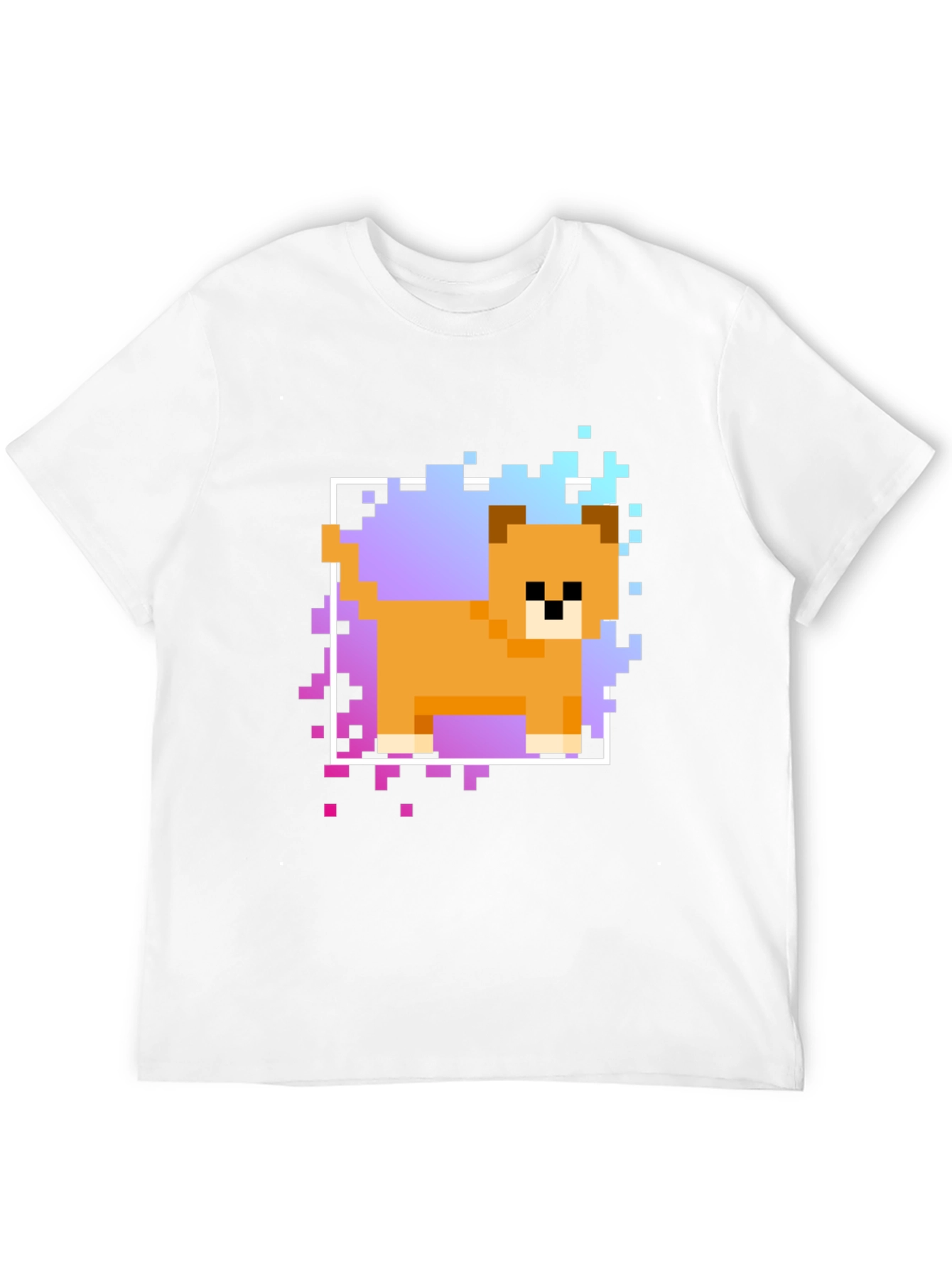 Pixel Dog Graphic T-Shirt - Trendy Casual Wear