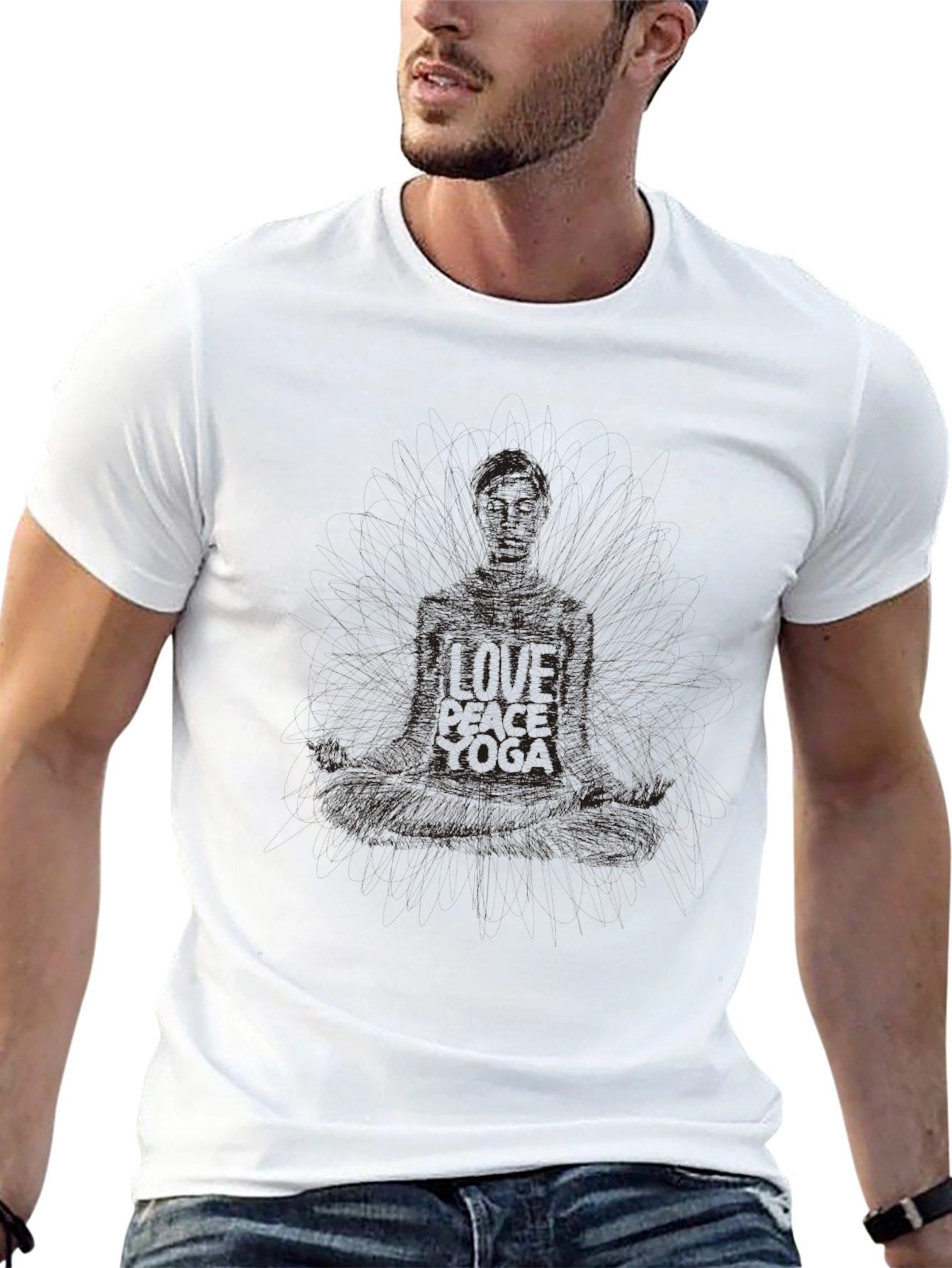 Black Yoga Love Mens T-Shirt