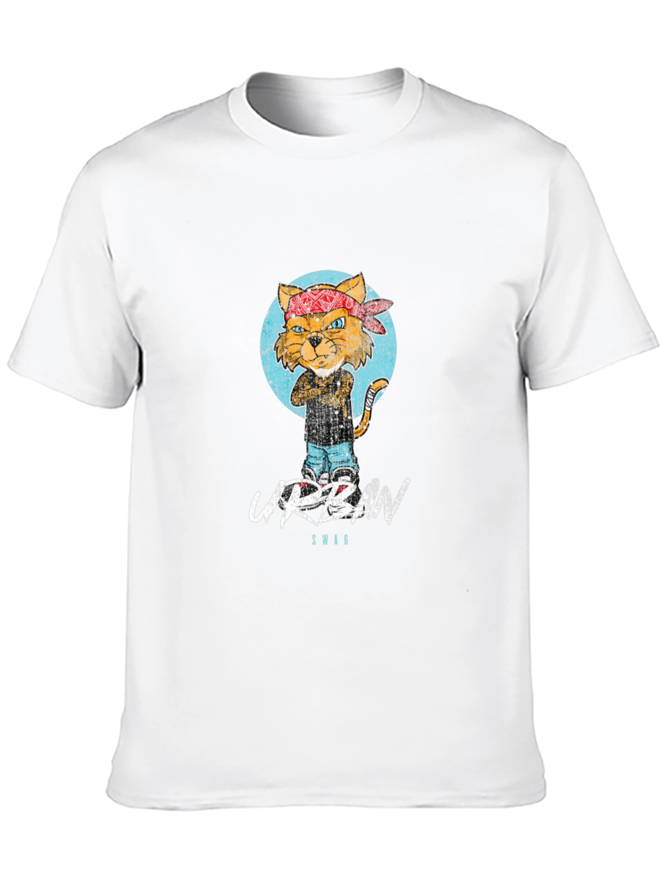 Urban Swag Cat Graphic Print T-Shirt