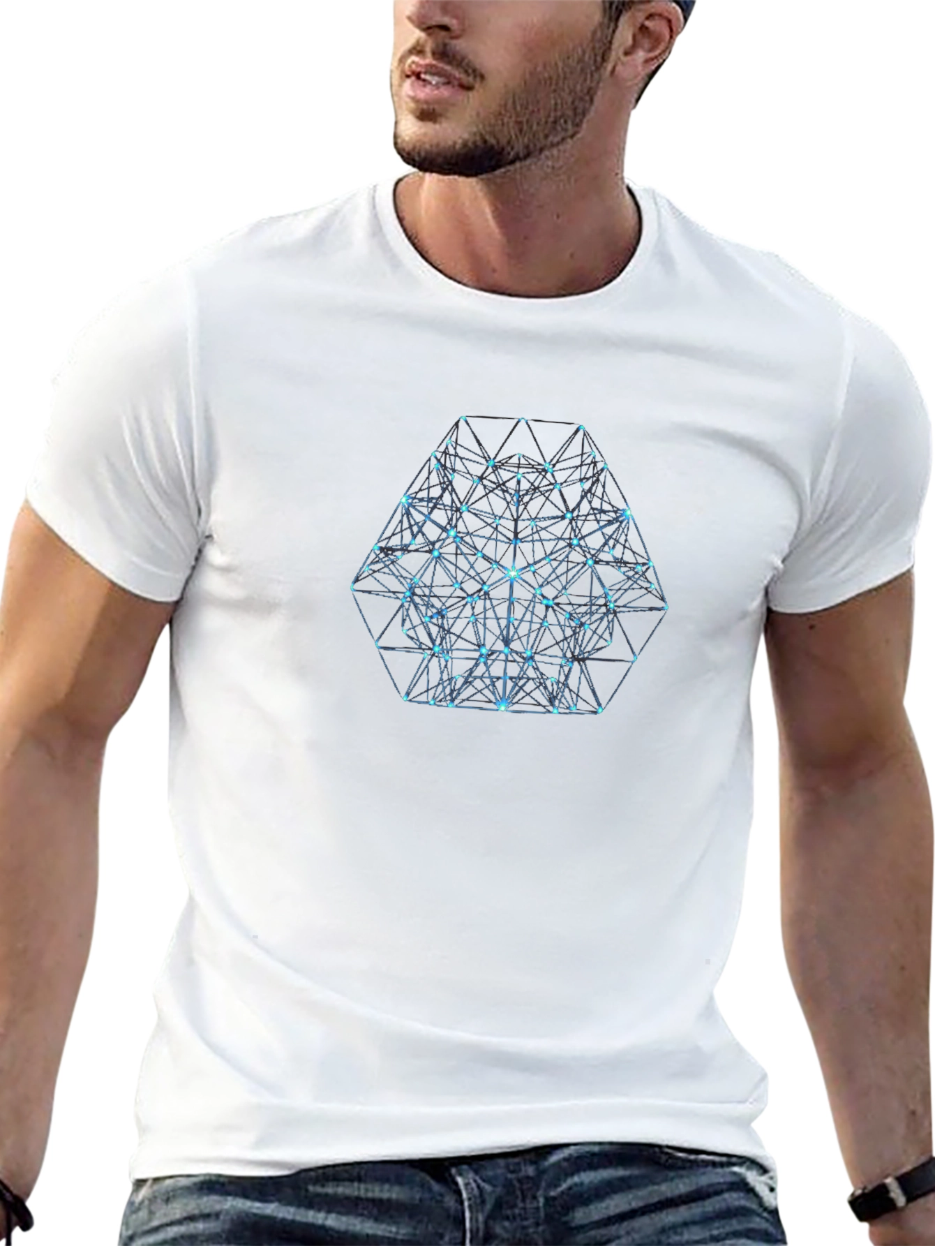 Geometric Hexagon Graphic T-Shirt