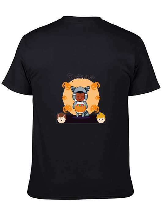 Halloween Graphic Print Black T-Shirt