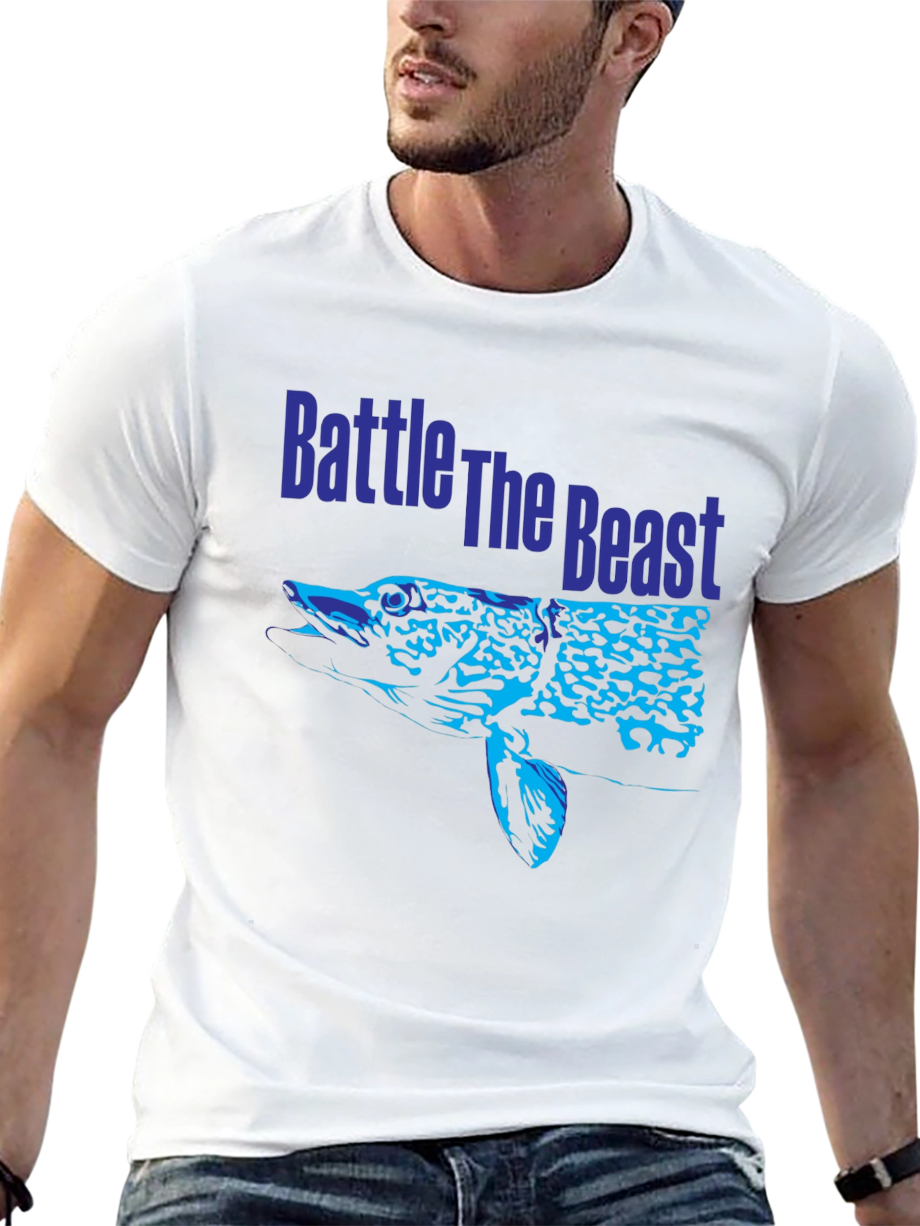 Battle The Beast Fish Graphic T-Shirt