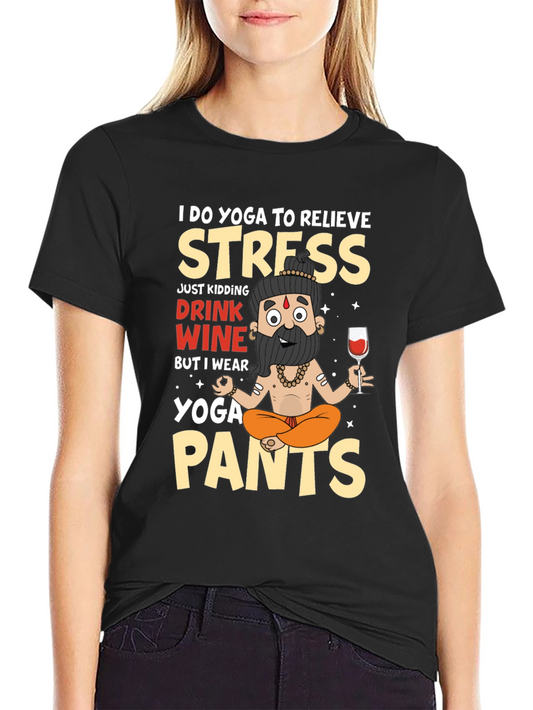 Yoga & Wine T-Shirt - Funny Relaxing Outfit