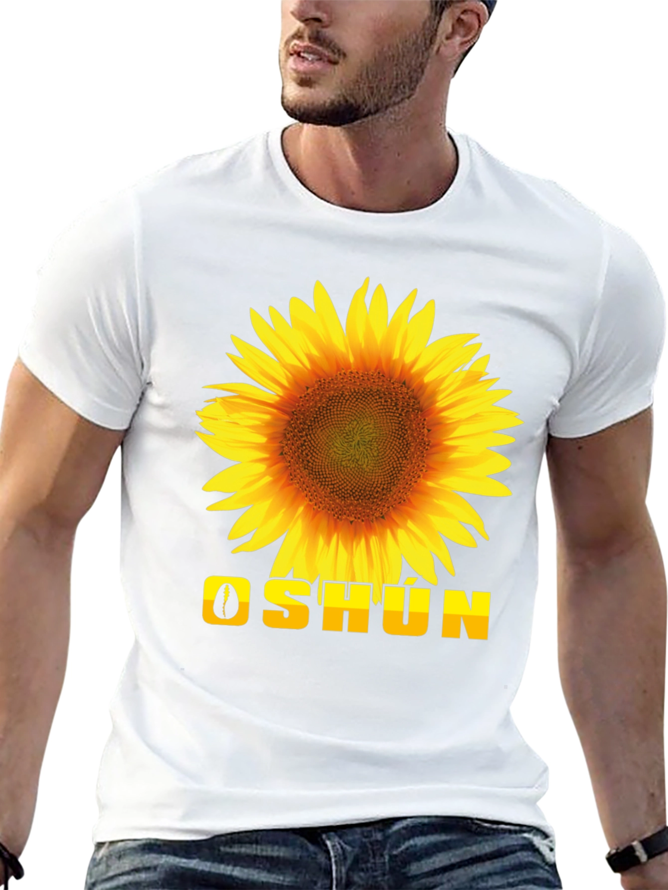 Oshun Sunflower Graphic Tee - Black Cotton T-Shirt