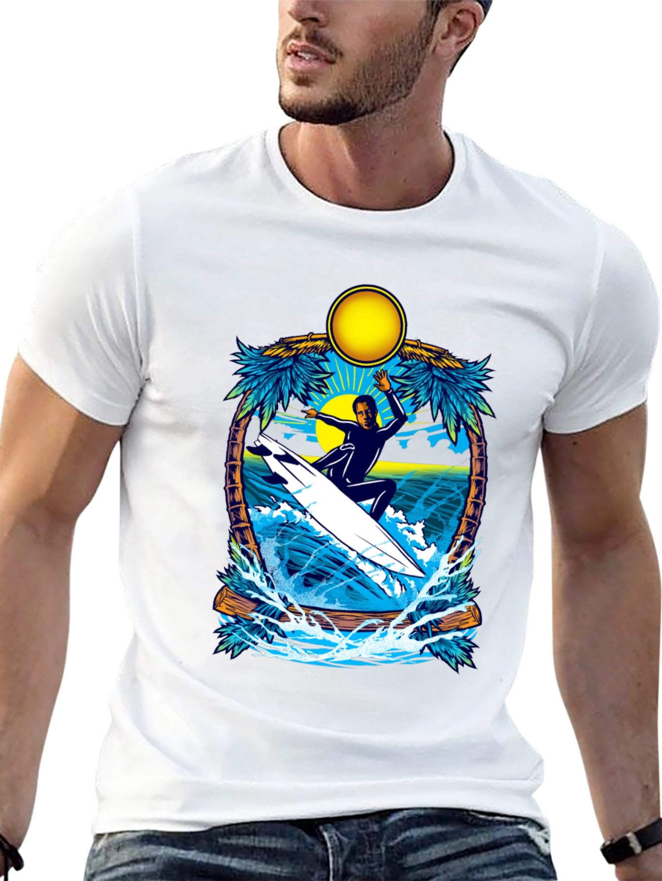 Surfer Graphic Tee - Tropical Vibes
