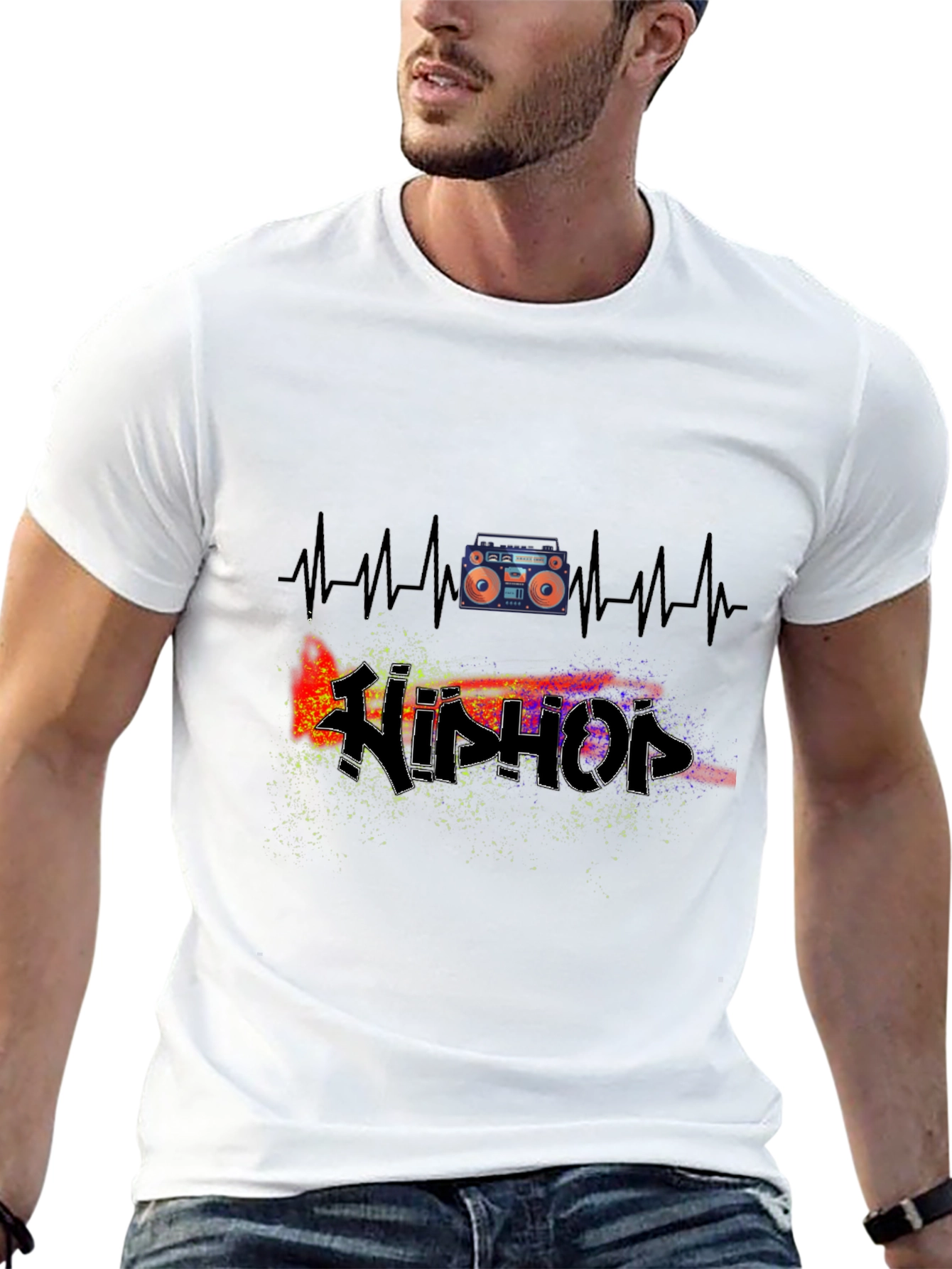 Hip Hop Heartbeat Tee - Music Lover T-Shirt
