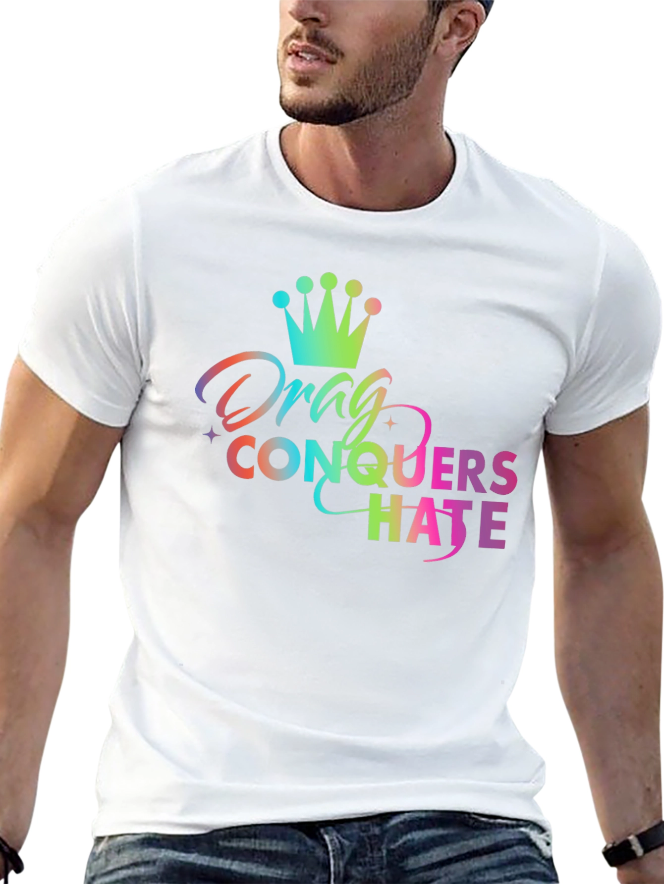 Drag Conquers Hate Rainbow Graphic Tee