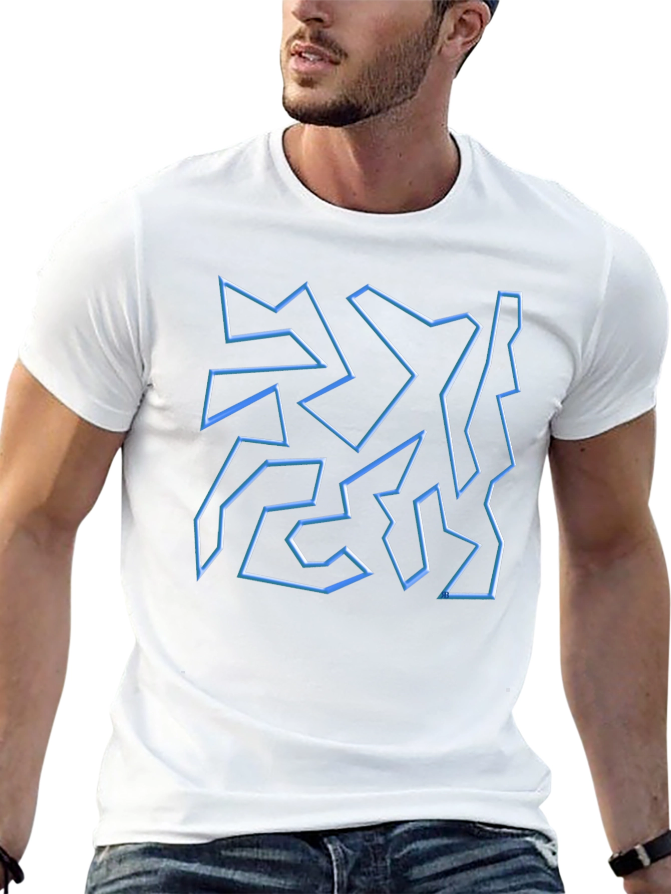 Abstract Geometric T-Shirt - Black